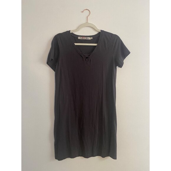 Michael Stars Women’s Charcoal V-Neck Mini Dress Size XS Cotton & Modal - Picture 1 of 4